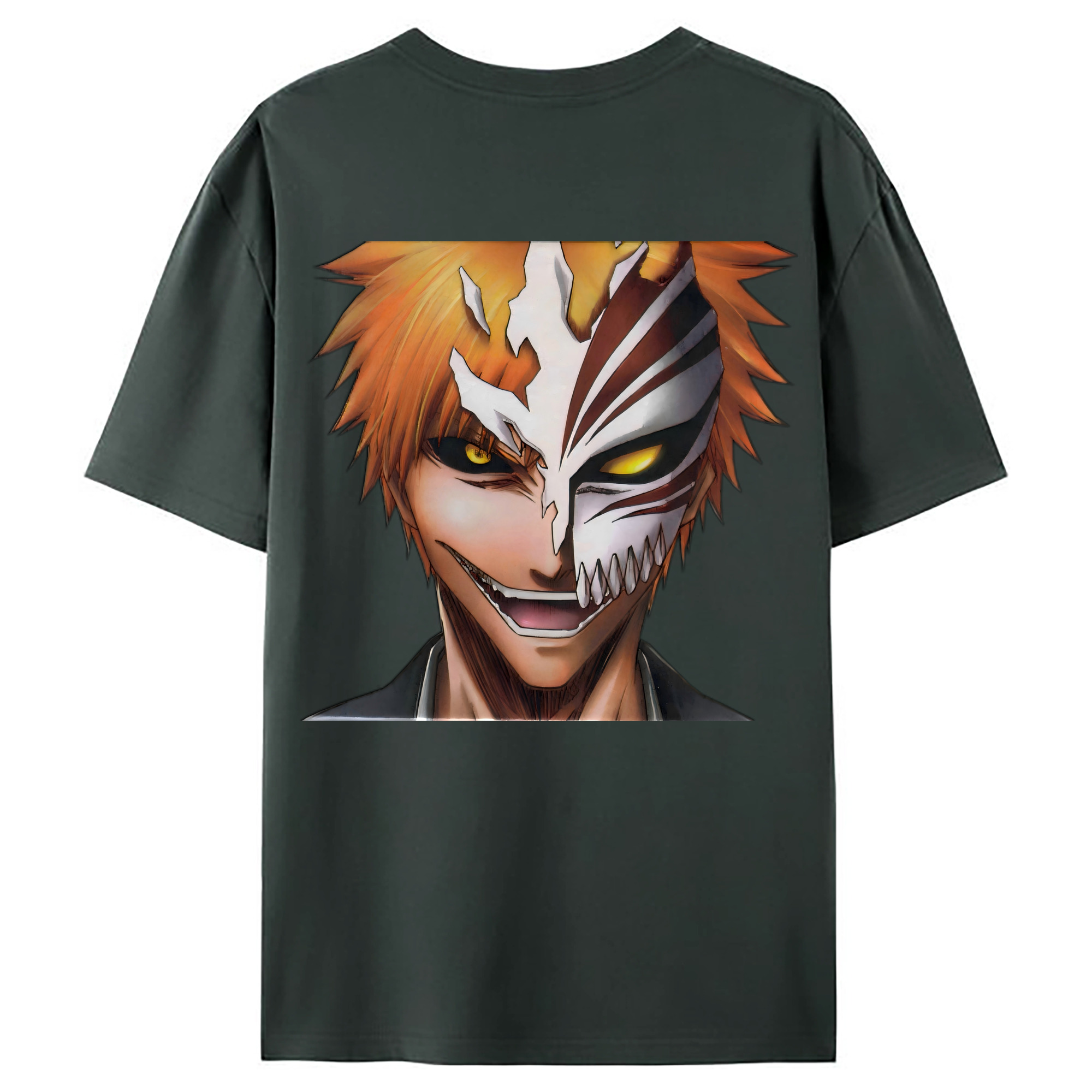 （画像用） ブリーチ 黒崎一護（くろさき いちご）BLEACH Kurosaki Ichigo 綿100％ メンズ半袖Tシャツ（バックプリント） 通気性